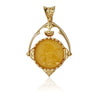 Yellow Intaglio Cupid Pendant