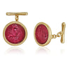 Dark Pink Intaglio Pegasus Cufflinks