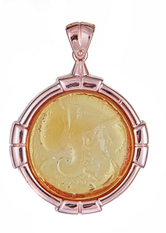 Yellow Intaglio Cupid Pendant